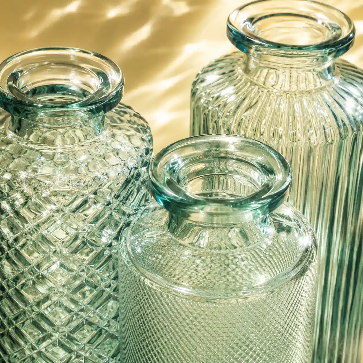 Vasen aus Glas mit edler Struktur im Detail