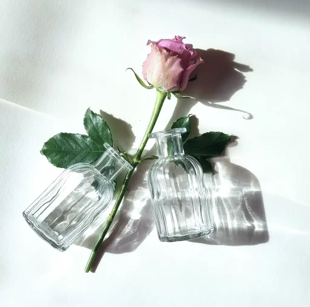Glasvasen Iben 2er Set mit Rose