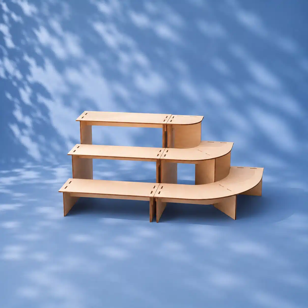 Tuva Dekotreppe Holz Starter-Set mit geradem und rundem Modul